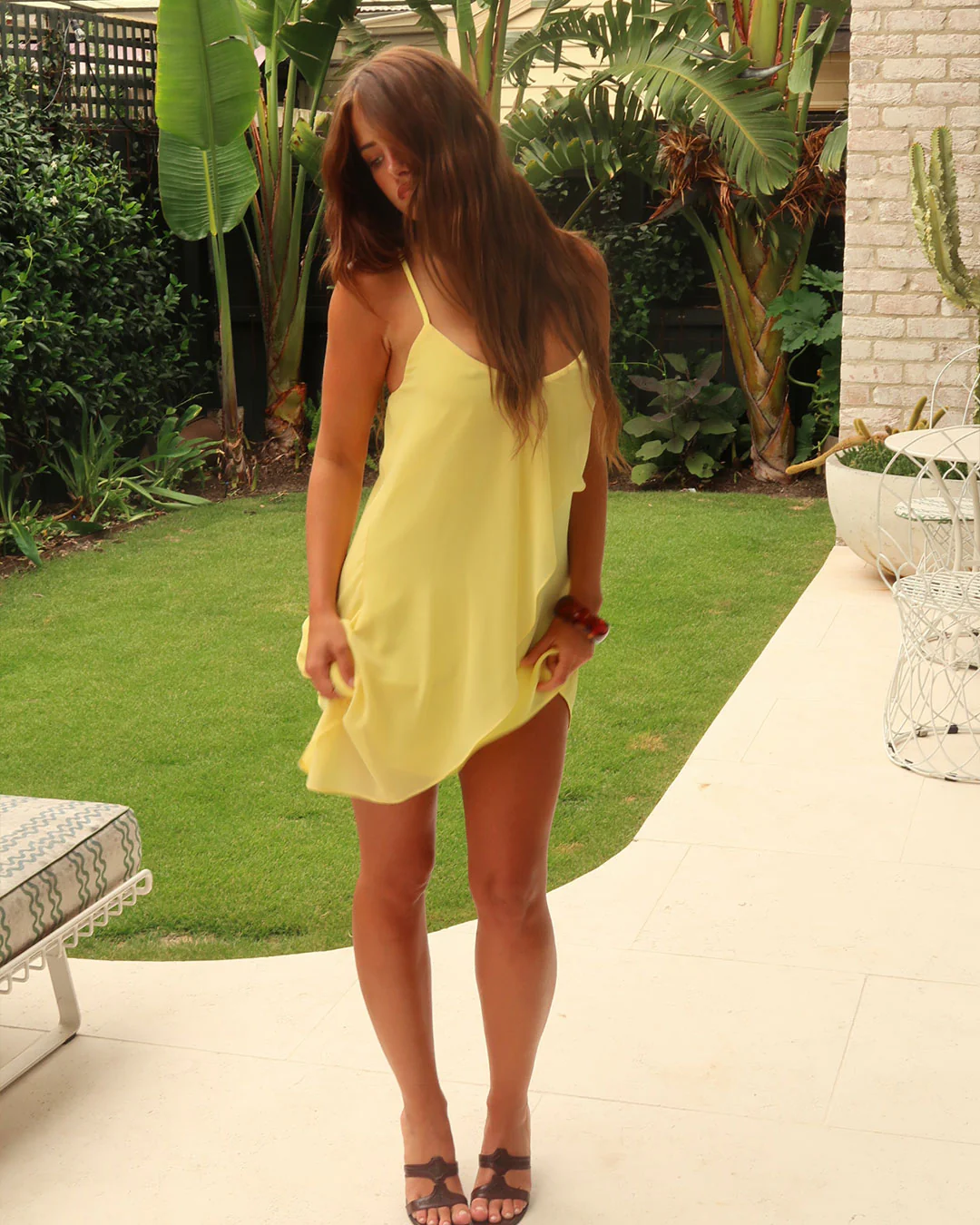 Aria Mini Dress | Lemon - Image 4