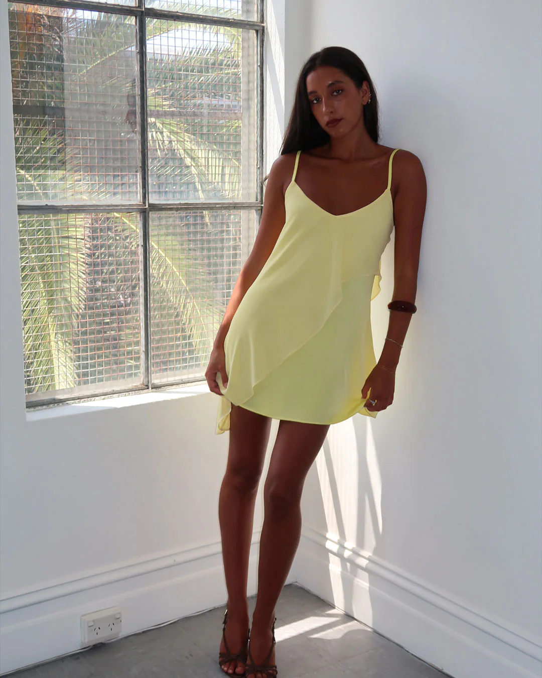 Aria Mini Dress | Lemon - Image 6