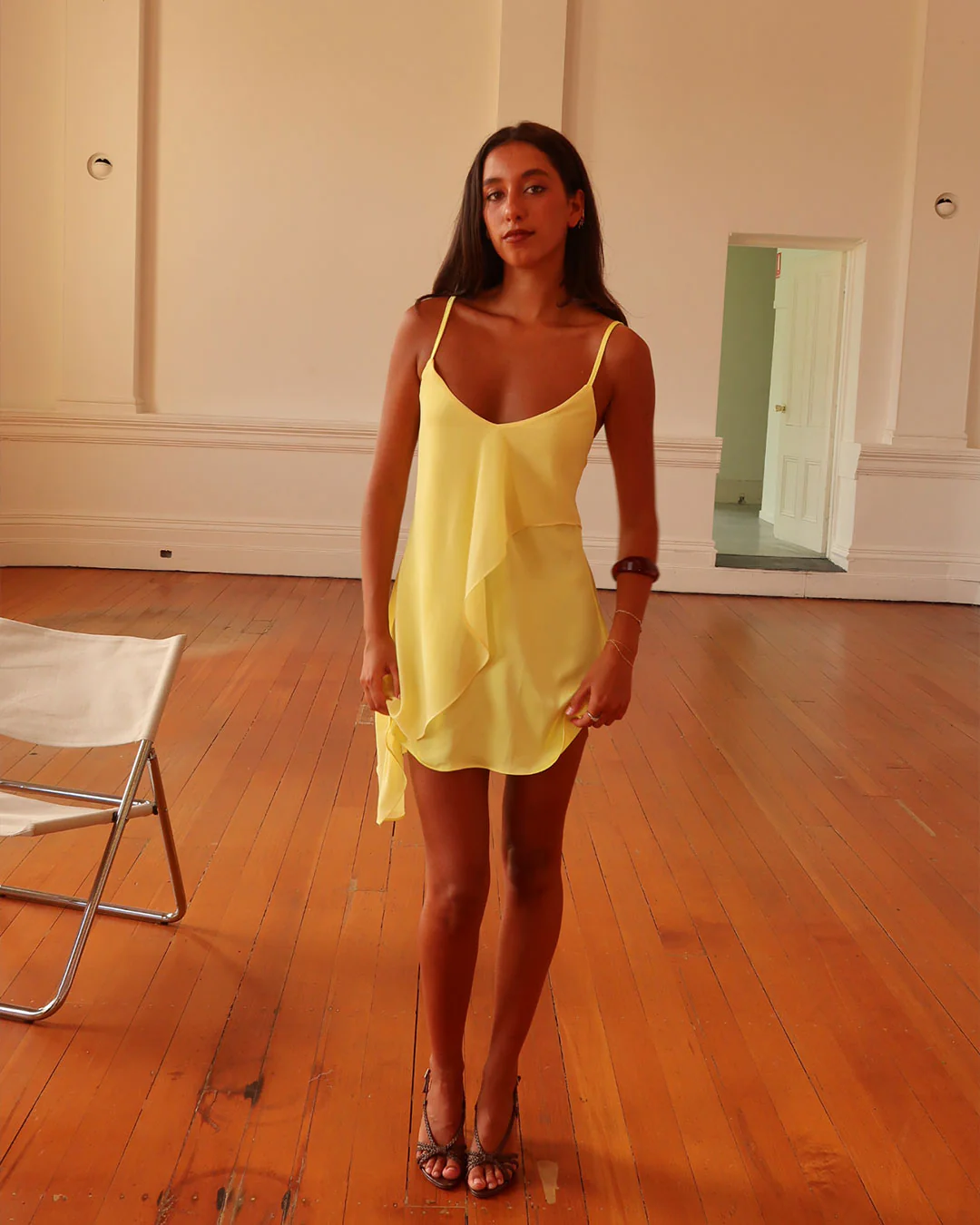 Aria Mini Dress | Lemon - Image 9