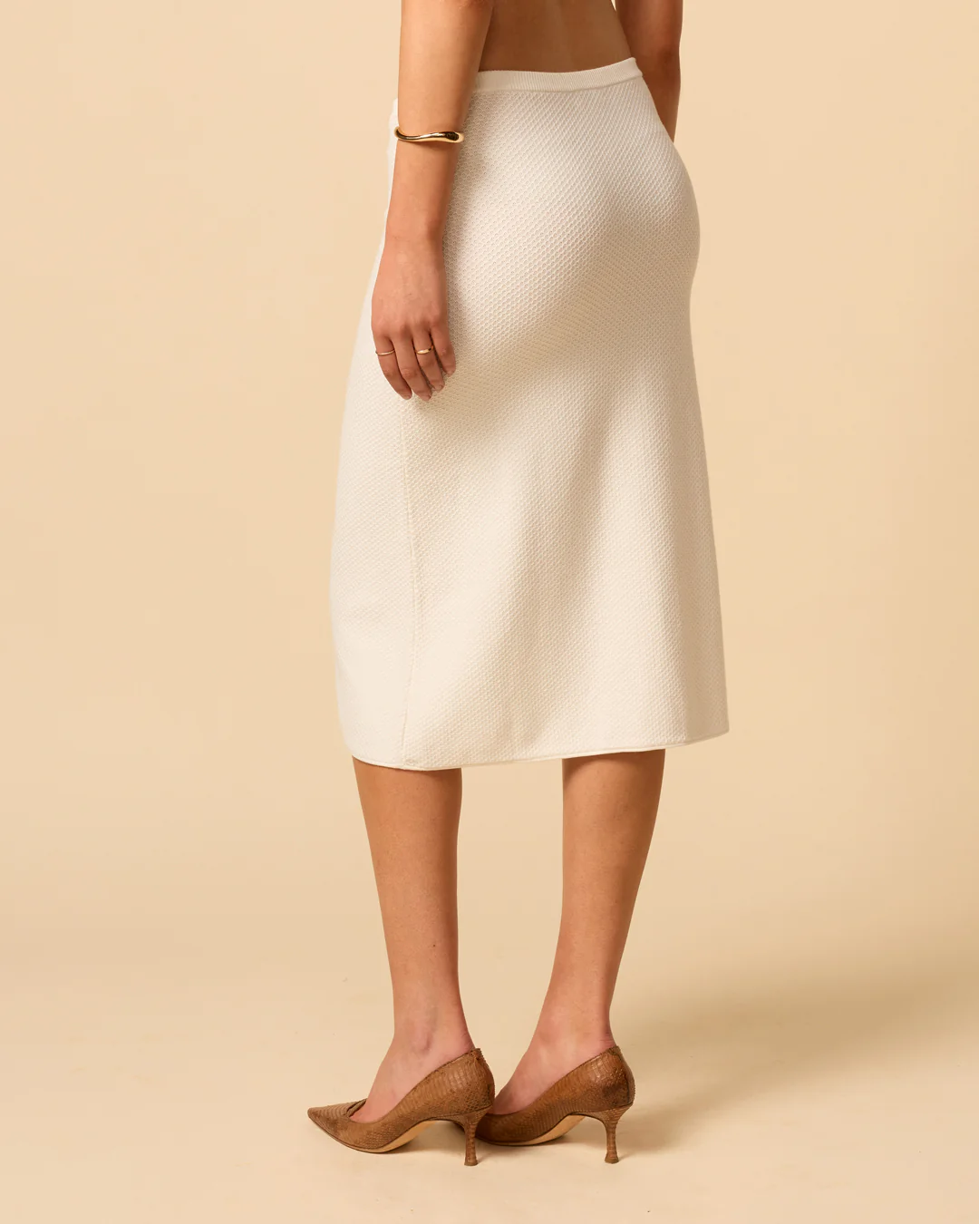 Faye Knit Midi Skirt | Bianco - Image 6