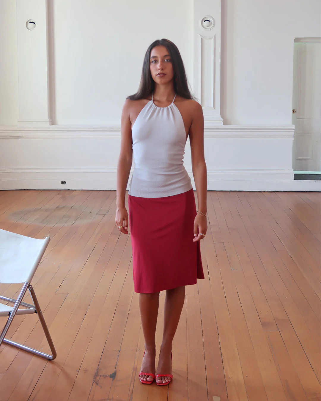 Harper Knit Halter Top | Stone - Image 4