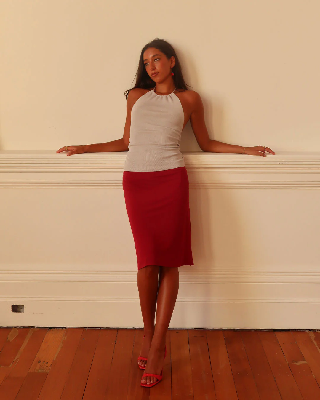 Harper Knit Halter Top | Stone - Image 8