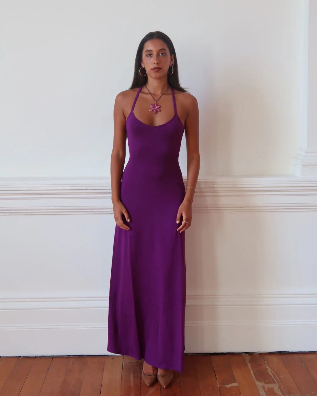 Madeline Maxi Knit Dress | Grape - Image 10
