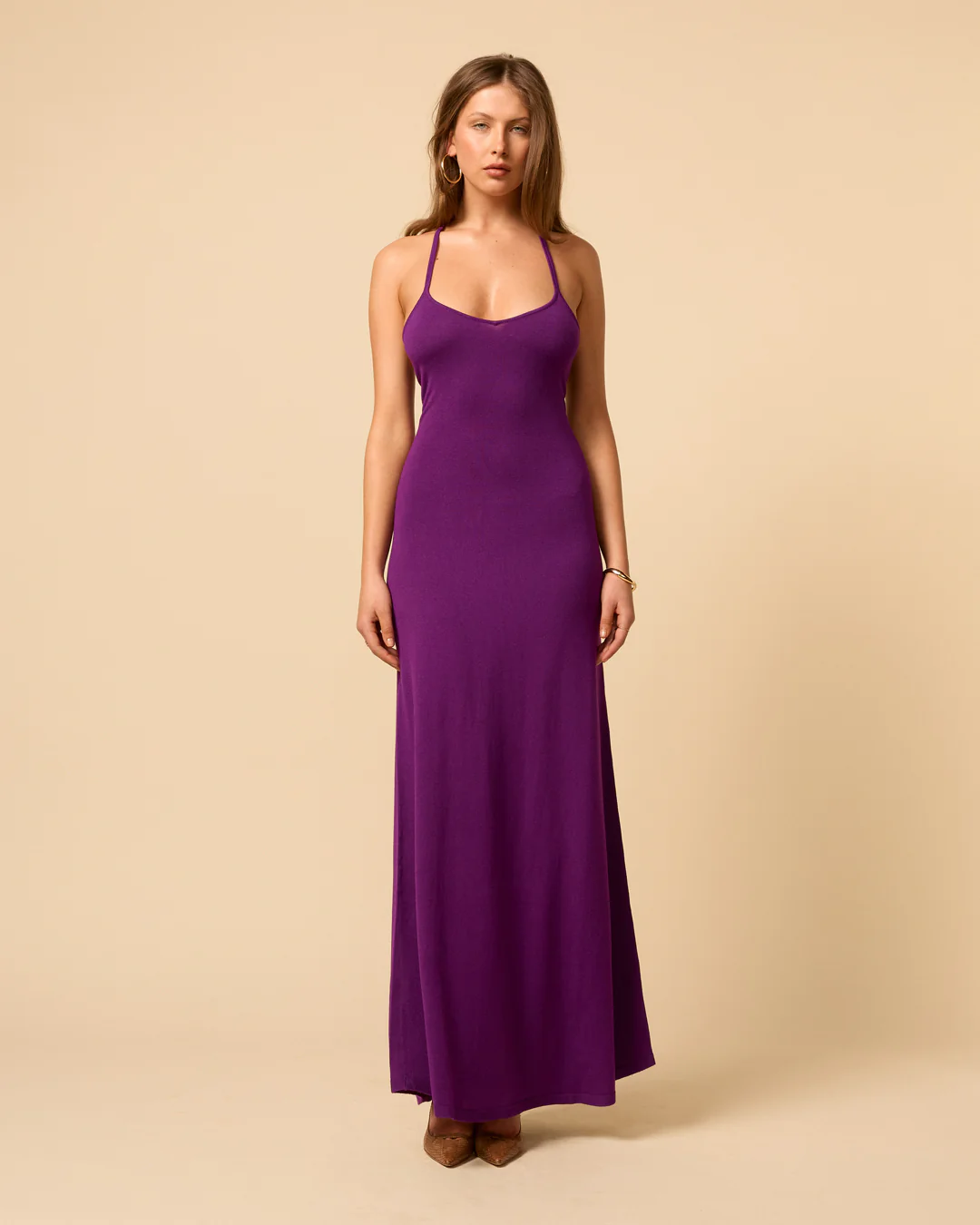 Madeline Maxi Knit Dress | Grape - Image 11