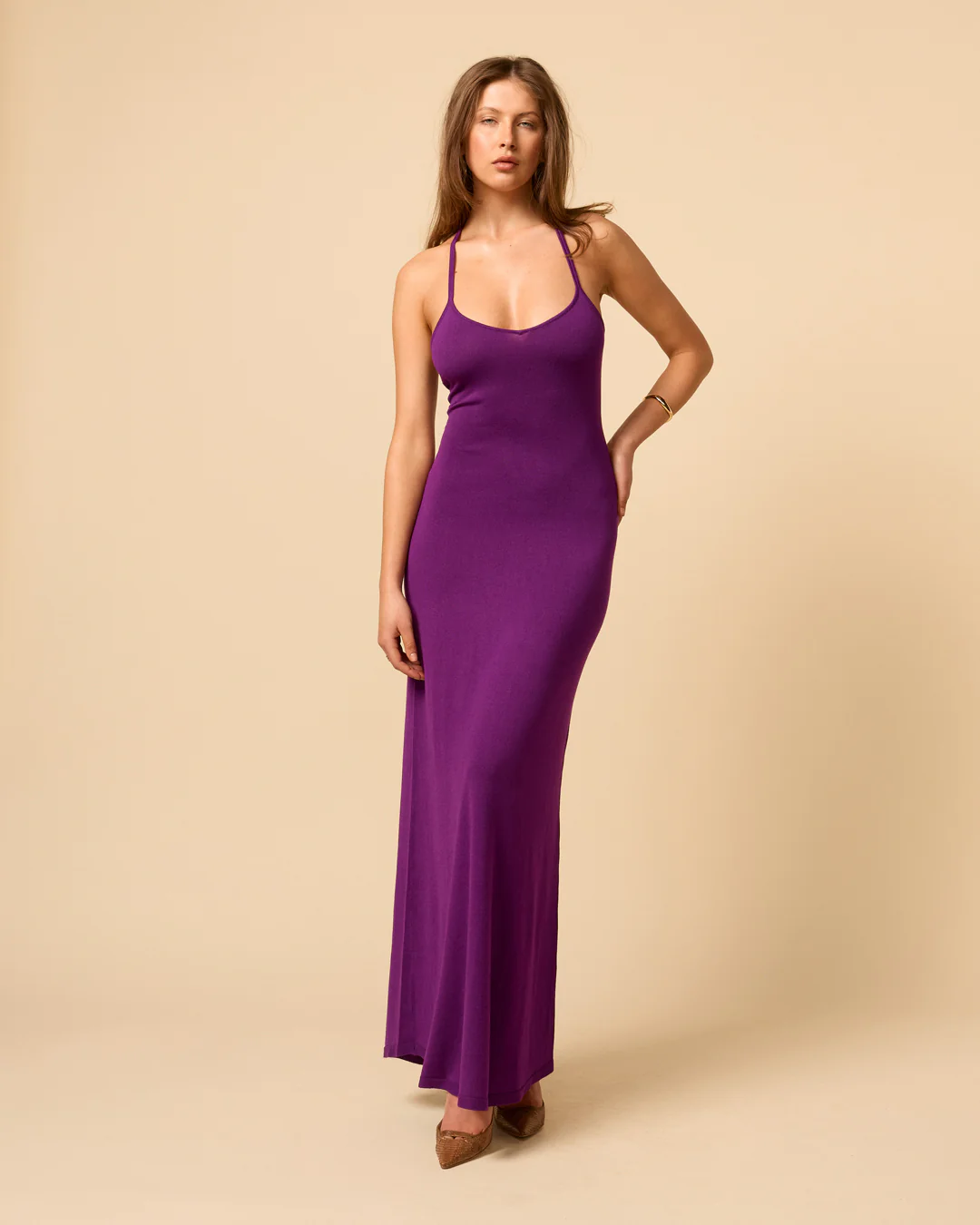 Madeline Maxi Knit Dress | Grape - Image 5
